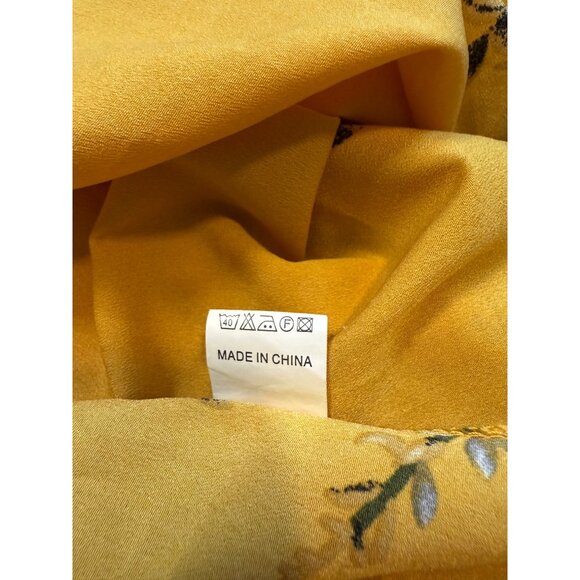 Bohemian Floral Kimono Cardigan 3XL Yellow With Lace Trim Bell Sleeves Boho Bold - Picture 8 of 8